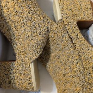 Chocolat Blu Yellow Textured Platform Mules